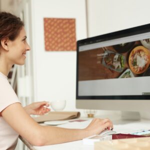 Web designer working on website